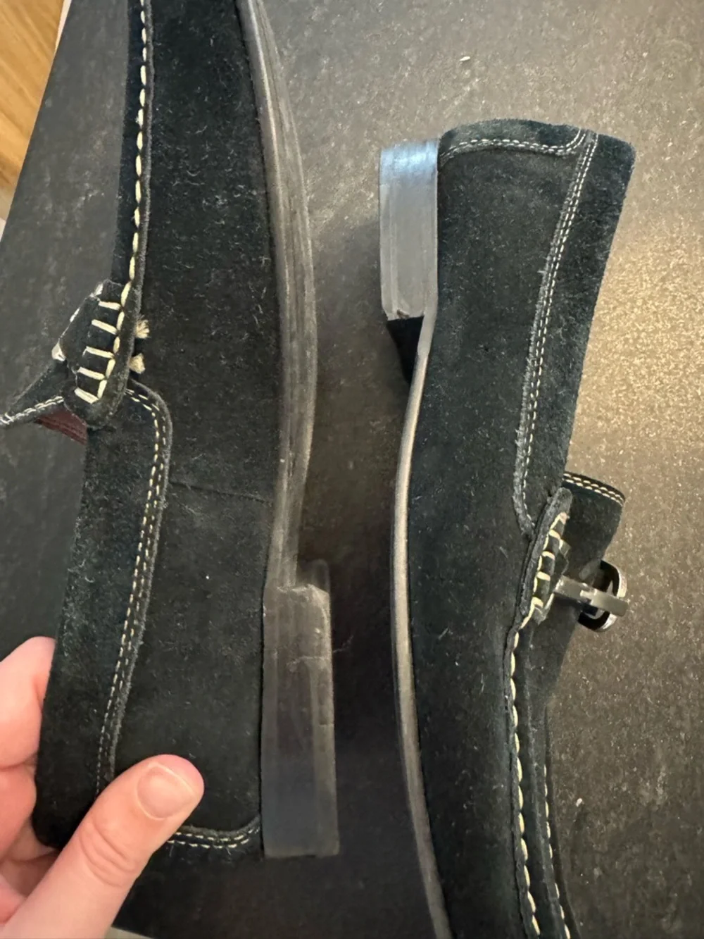 Donald Pliner Authentic Soft Suede Horsebit Loafers